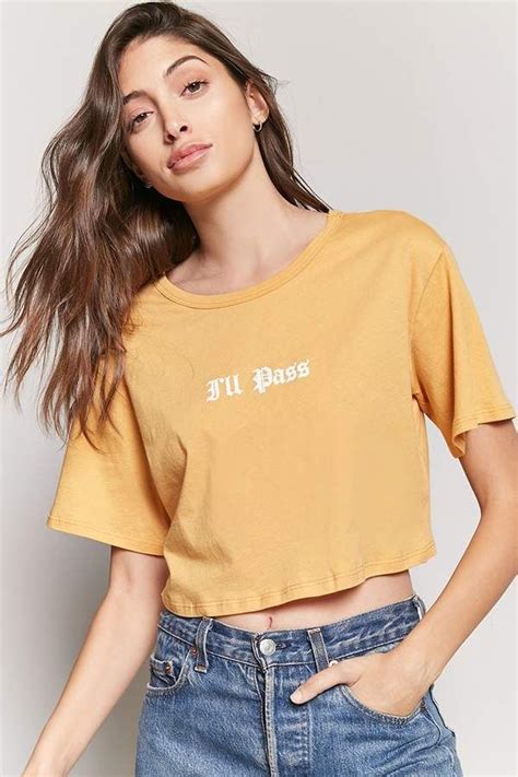 Forever 21 Ill Pass Graphic Tee Crop Top Shirts Crop Tops Tees For