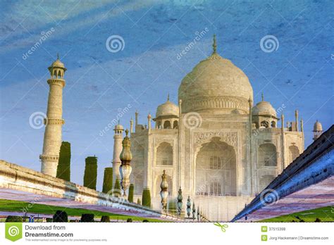 Reflection Of Taj Mahal Stock Photo Image Of Morning 37515398