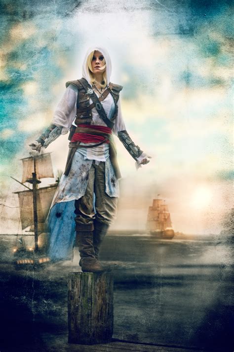 Amazing Assassins Creed Black Flag Female Edward Kenway Cosplay