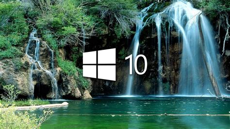 1920x1080 Windows 10 Over The Waterfall Simple Logo