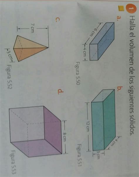 Halla El Volumen De Los Siguientes Sólidosta13 Cm6cm 12 Cm