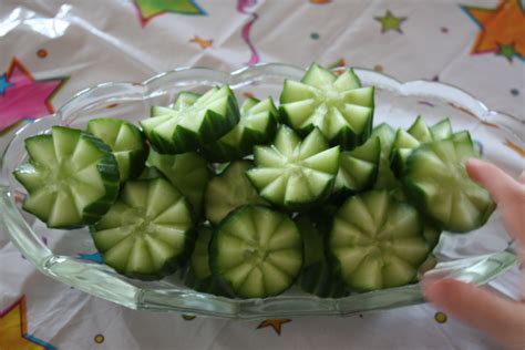 Fancy Cucumber Slices Veggie Cups Cucumber Food Garnishes