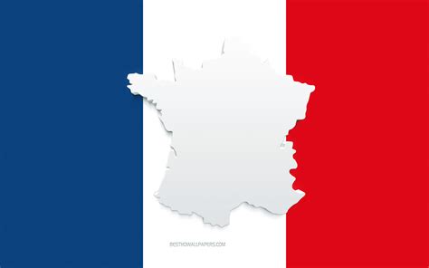 Herunterladen Hintergrundbild Frankreich Kartensilhouette Flagge Von
