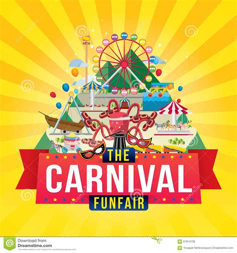 Carnival funfair design stock vector. Illustration of merry - 67814728