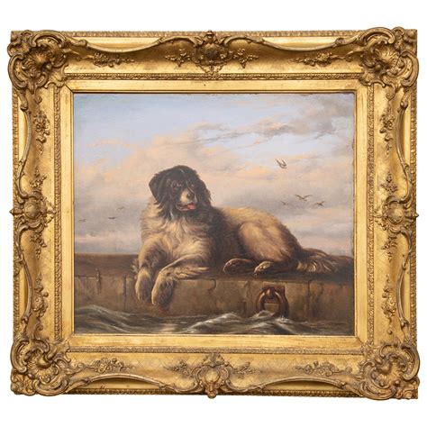 19th Century English Dog Oil On Canvas Painting After Landseers