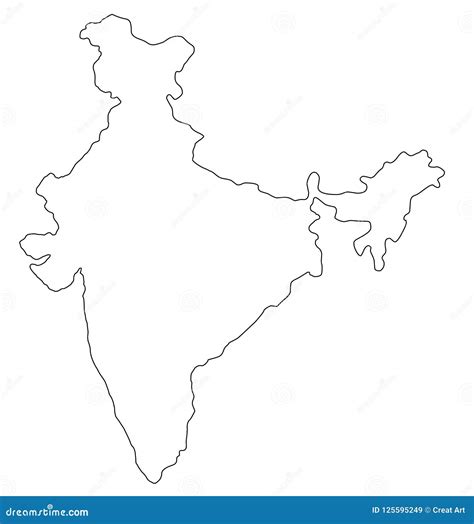 India Outline Map Vector Illustration Stock Vector Illustration Of