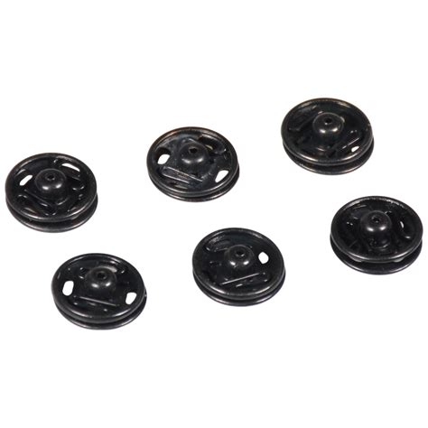 Snap Fasteners Black 13mm 6 Pcs Uk