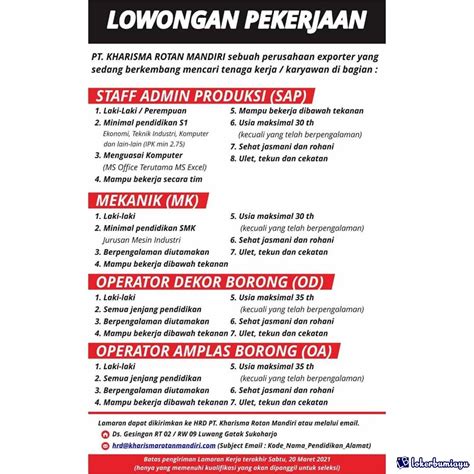* gratisss.bagi yg ingin iklan lowongan kerja di kota wonogiri. Lowongan Kerja Terdekat dari Sedayu, Pracimantoro, Wonogiri, Jawa Tengah
