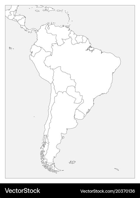 South America Political Map Blank Map Vector