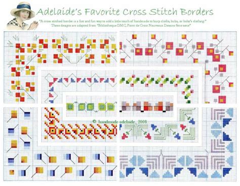 Free cross stitch chart : 9 Cross Stitch Border Patterns