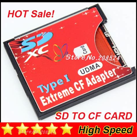 Hot Sael Sd To Cf Card Adapter Sd Mmc Sdhc Sdxc To Compact Flash Cf