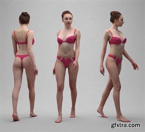 Naked Woman Walking In Lingerie Scanned D Model GFxtra