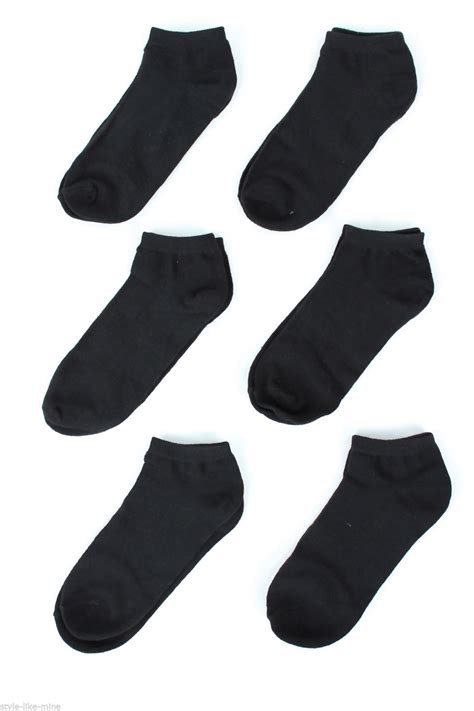 6 Pairs Womens Ankle Socks Solid Low Cut Sport Crew Athletic Peds Lot