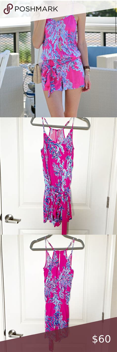 Lilly Pulitzer • Dusk Print Tie Waist Romper Sz S Rompers Lilly