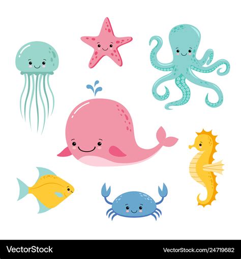 Cartoon Baby Sea Animals