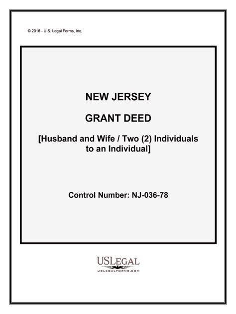 New Jersey Real Estate Deed Forms Fill In The Blank Fill Out And Sign