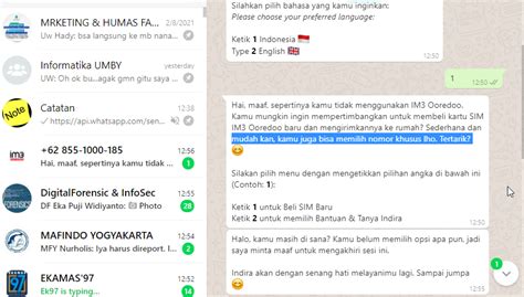 Chat bot yang diberi nama indira atau indosat digital representative assistant ini selain bertugas menjawab pertanyaan pelanggan, juga bisa membantu memesan nomor. Indosat Juga Punya Chatbox bernama Indira (Artikel ...