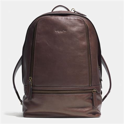 Coach Bleecker Traveler Backpack In Leather In Brown For Men Lyst