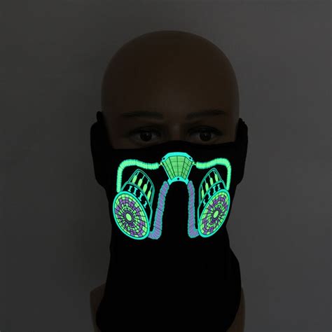 Sound Reactive Led Glow Gas Mask Etsy