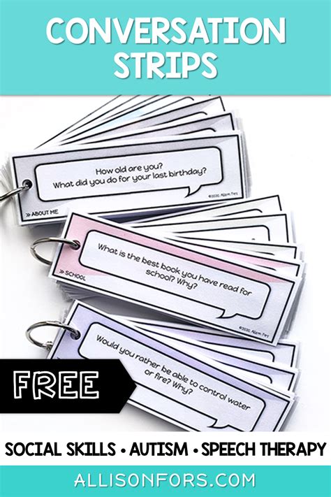 Conversation Starters Social Skills Free Sampler Digital And Print