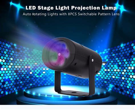 Lightme Multicolor Led Stage Light Projection Lamp With 8pcs Switchable