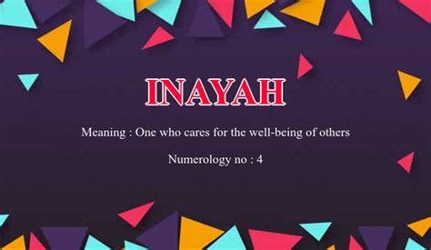 Inayah Name Meaning