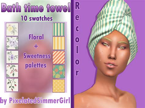 The Sims Resource Bath Time Head Towel Spa Day Recolor