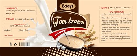 Eddys Tom Brown Powder Label Design Packaging Template Design Food