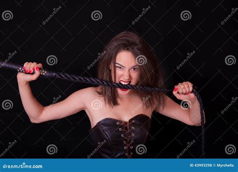 Woman With A Whip In Her Hand Stock Photo Image Of Fatale