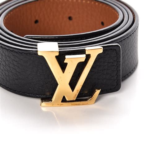 Louis Vuitton Taurillon Calfskin 30mm Lv Initiales Reversible Belt 90 36 Black 335800