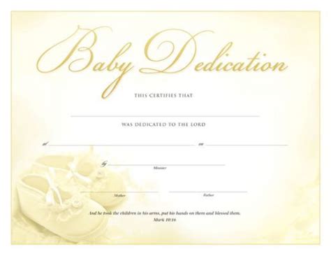 Printable Baby Dedication Certificate Baby Dedication Certificate
