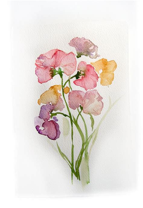 Spring Flowers Watercolor Originalflowers Painting Art Etsy