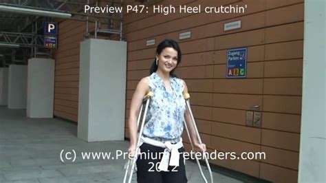P47 High Heel Amputee Crutch Pretending Youtube