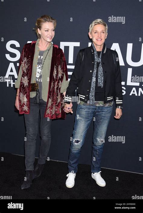 Portia De Rossi And Ellen Degeneres Attending The Saint Laurent Event Held At The Hollywood