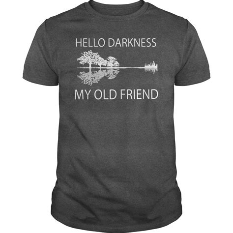 Official Guitar Hello Darkness My Old Friend Shirt Hoodie Tank Top Sweater And Longsleeve