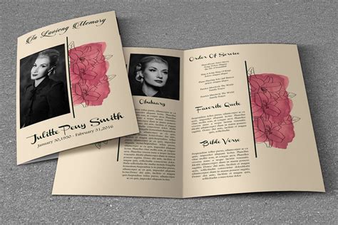 Funeral program Template | Obituary program | Memorial program This
