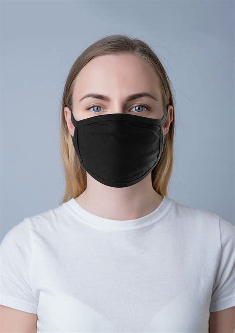5 Pack Black Cotton Jersey Face Mask Onceit