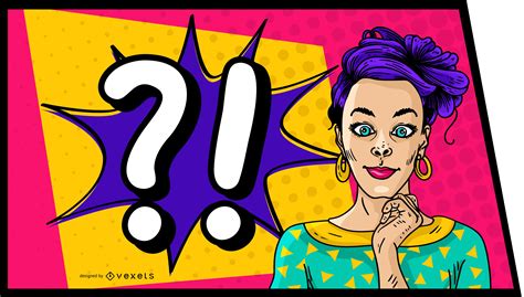 Purple Haired Woman Comic Design Vector Download