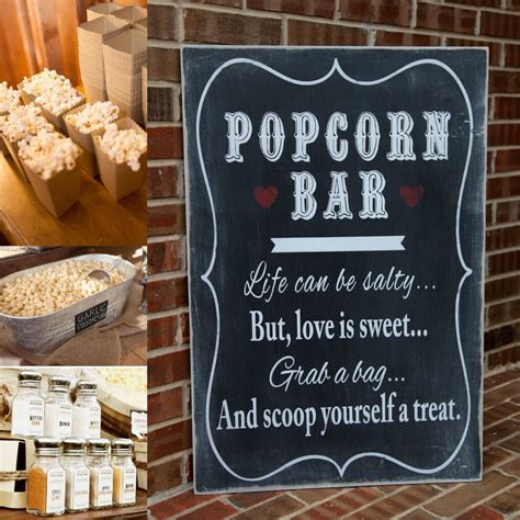 24x36 Popcorn Bar Sign Can Be Personalized Etsy Popcorn Bar Sign