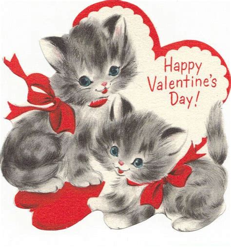 Kittens ~ Happy Valentines Day Valentines Day Cat Valentines