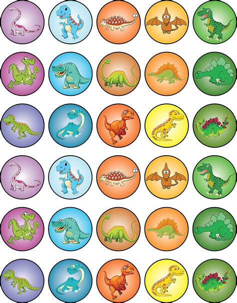 Buy 30 X Edible Cupcake Toppers Themed Of Dinosaurs Collection Of