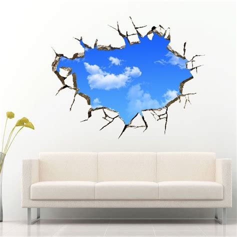 17 Off 2021 3d Wall Stickers Bedroom Living Room Decoration In Blue