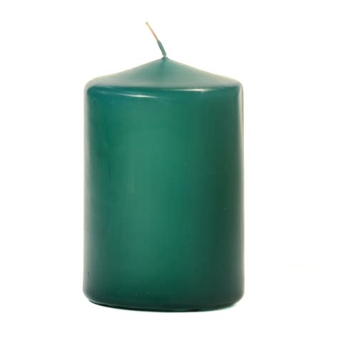 Forest Green 3 X 4 Unscented Pillar Candles 3 Inch Candles