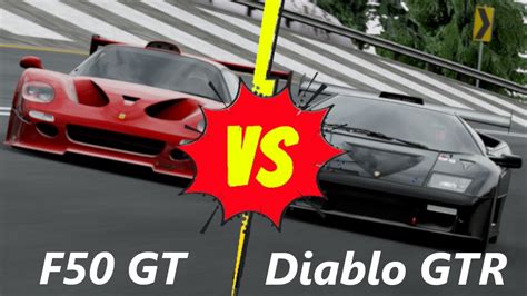 Ferrari F50 Gt Vs Lamborghini Diablo Gtr Mountain Race Forza 4k Hdr