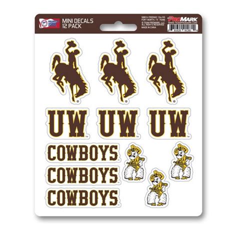 Wyoming Cowboys Ncaa Team Logo Mini Decals Dragon Sports