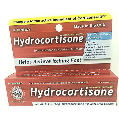 Drsheffield Hydrocortisone 1 Anti Itch Cream 05 Oz Maximum Strength