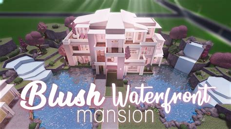 Roblox Bloxburg Blush Waterfront Mansion House Build Youtube