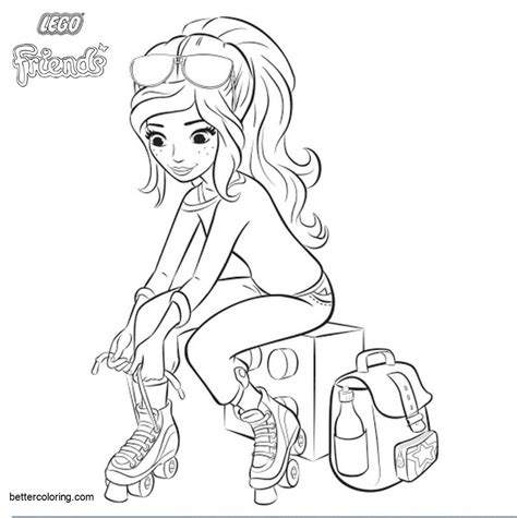 The pdf file has two pages. Roller Girl from Lego Friends Coloring Pages - Free ...