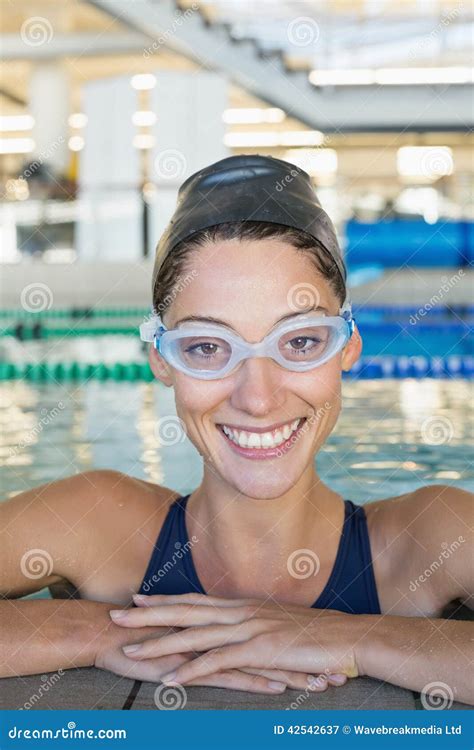 Fit Swimmer Looking At Camera In The Swimming Pool Stock Image Image Of Healthy Adult 42542637