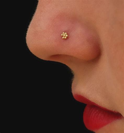 Flower Nose Stud Gold Nose Stud Nose Ring Gold Tragus By Alagia Nose